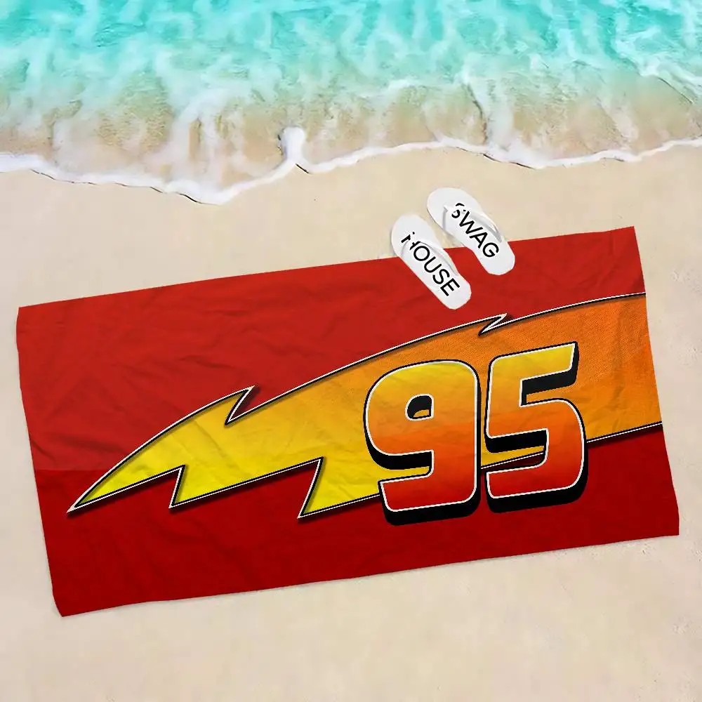 Cartoon Movie C-Cars Anime Beach Swimming Towel Soft Absorbent Washcloth Children's Gifts For Kids Travel Camping Gym