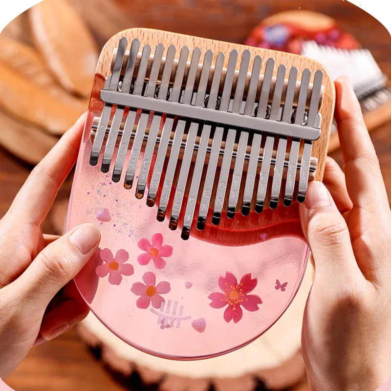 17 21 Key Kalimba, Artistic Thumb Piano, Professional Finger Piano, Hluru Durable and Portable Keyboard, Musical Instrument Set