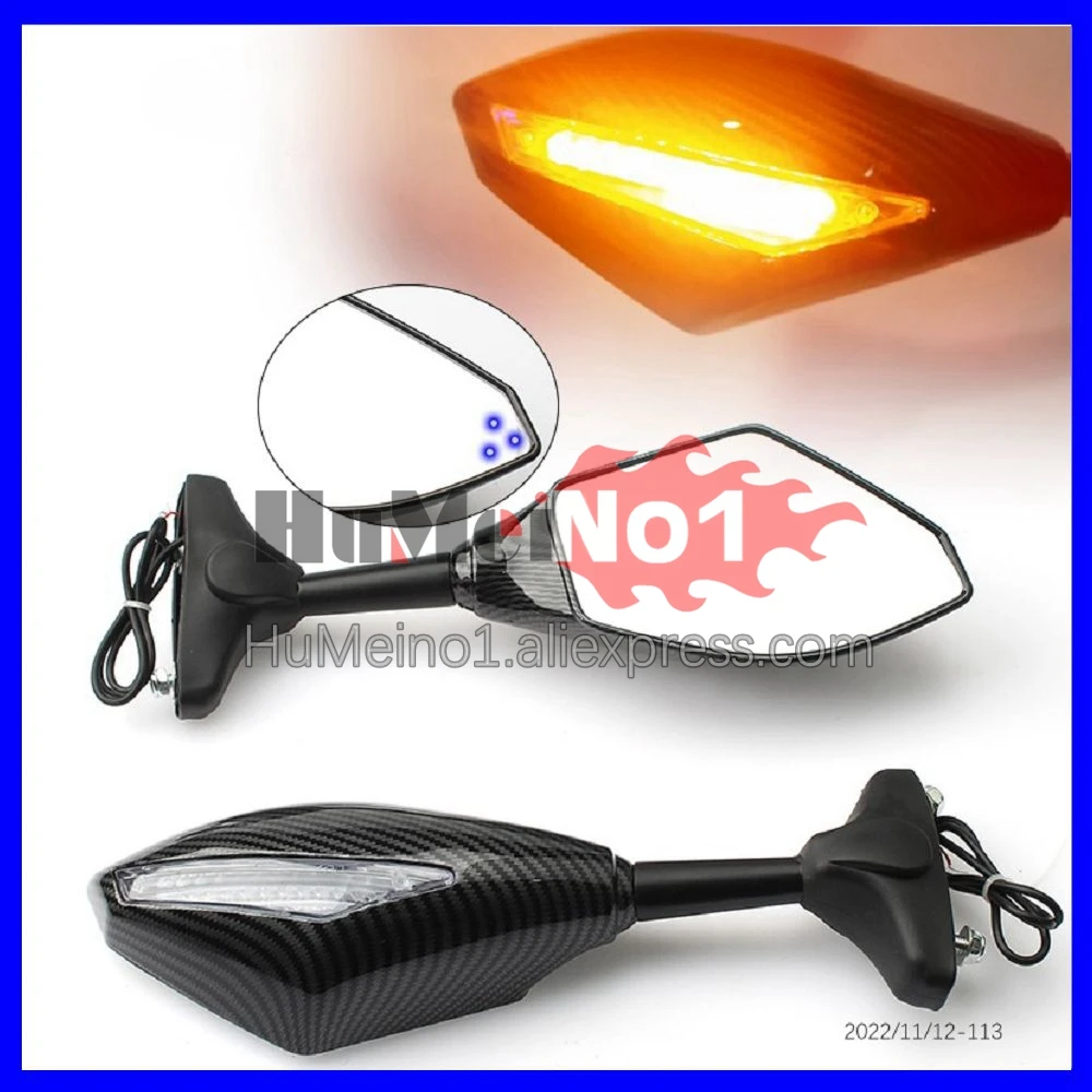 2X Turn Lights Side Mirrors For HONDA CBR1000RR CBR1000 CBR 1000 RR 1000RR 12 13 14 15 16 2012 2016 Turn Signal Rearview Mirrors