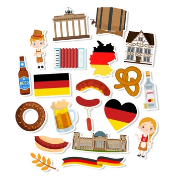 Pacote de adesivos alemanha com 10/30/50 peças, decalques temáticos de viagem para notebook, diário, scrapbook, telefone, laptop, decoração artesanal diy