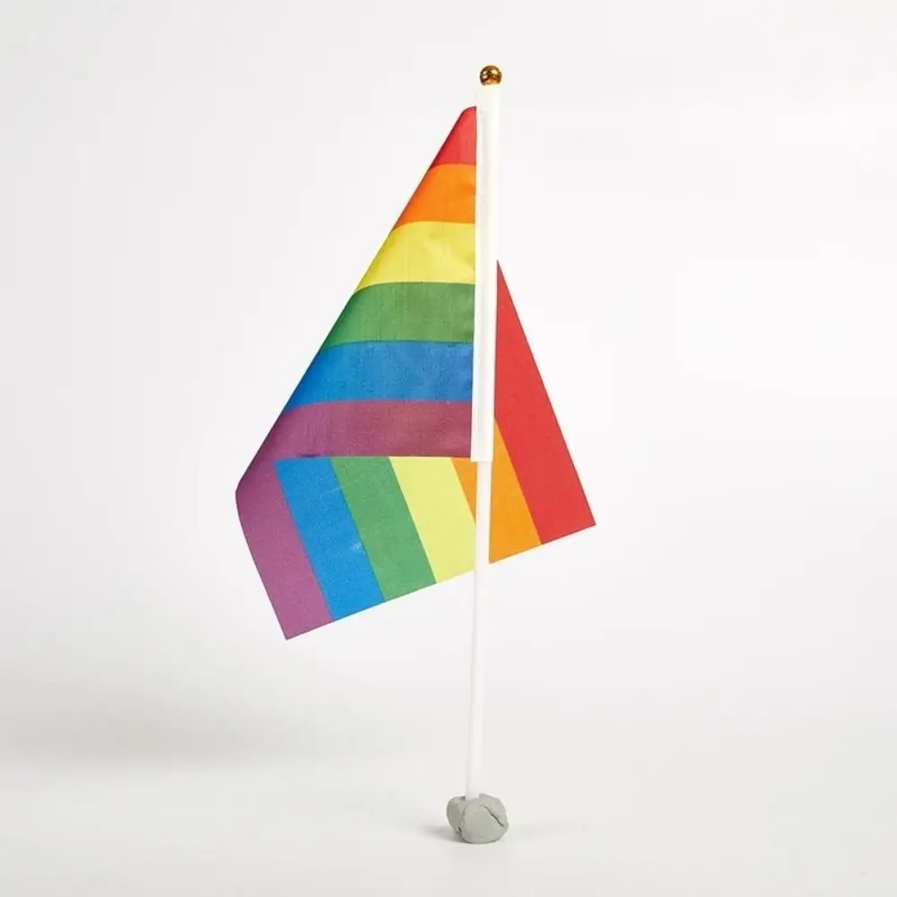 10PCS/Pack Pride Flags Easy To Hold Mini Small Rainbow Flags Parade Festival 14*21cm