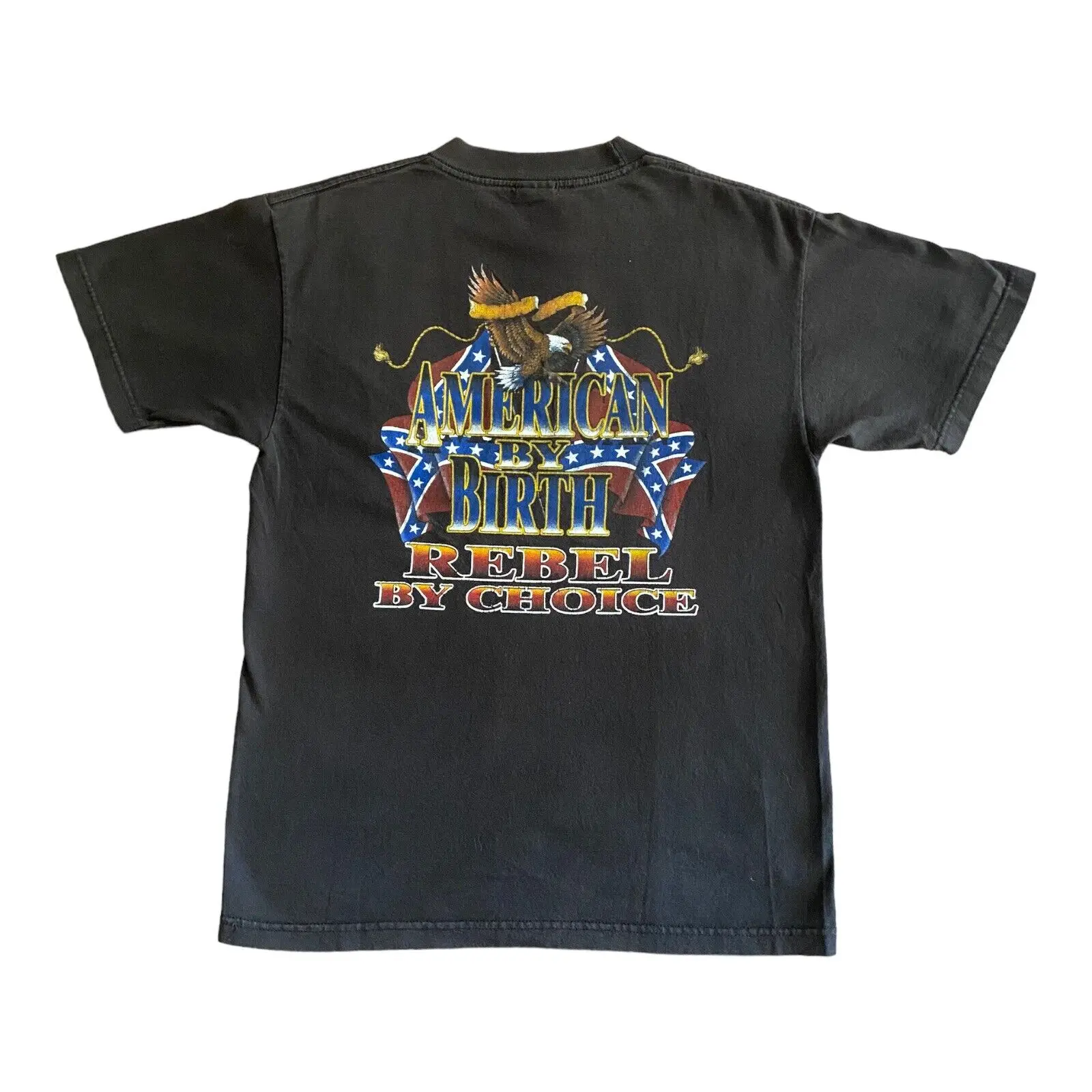 Двухсторонняя Мужская футболка Vtg среднего размера с выцветающей дикой породой Rebel, мотоциклетная футболка с длинным или коротким рукавом