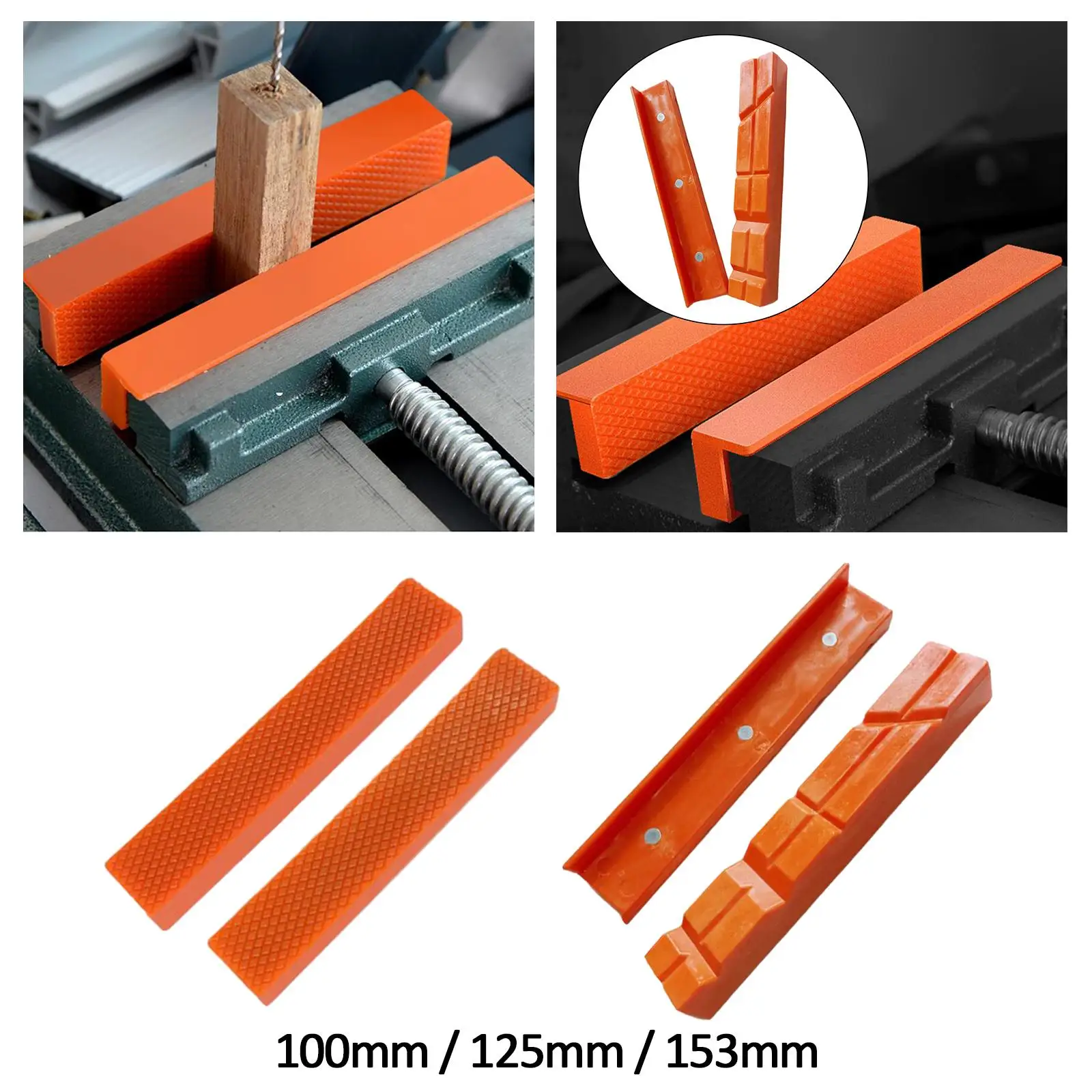 2 Pieces Vise Jaw Pads Protective Professional Universal Vise Soft Jaws for Metal Any Metal Bench Vice Plastic Woodworking