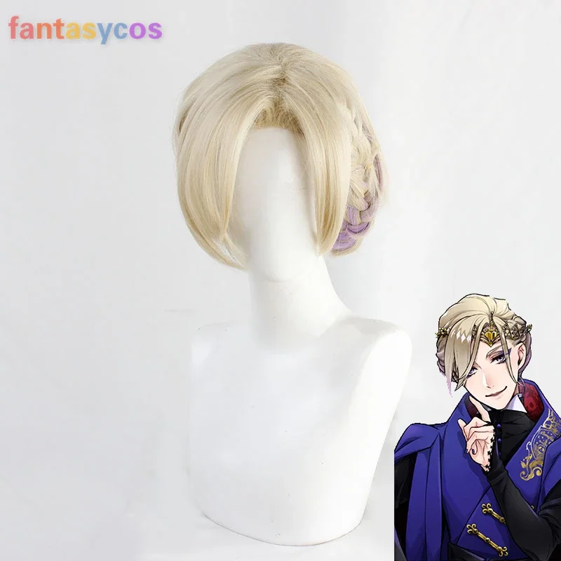 Twisted-Wonderland Vil Schoenheit Cosplay Wig Braided Heat Resistant Synthetic Hair Halloween Costume Role Play Wigs + Wig Cap