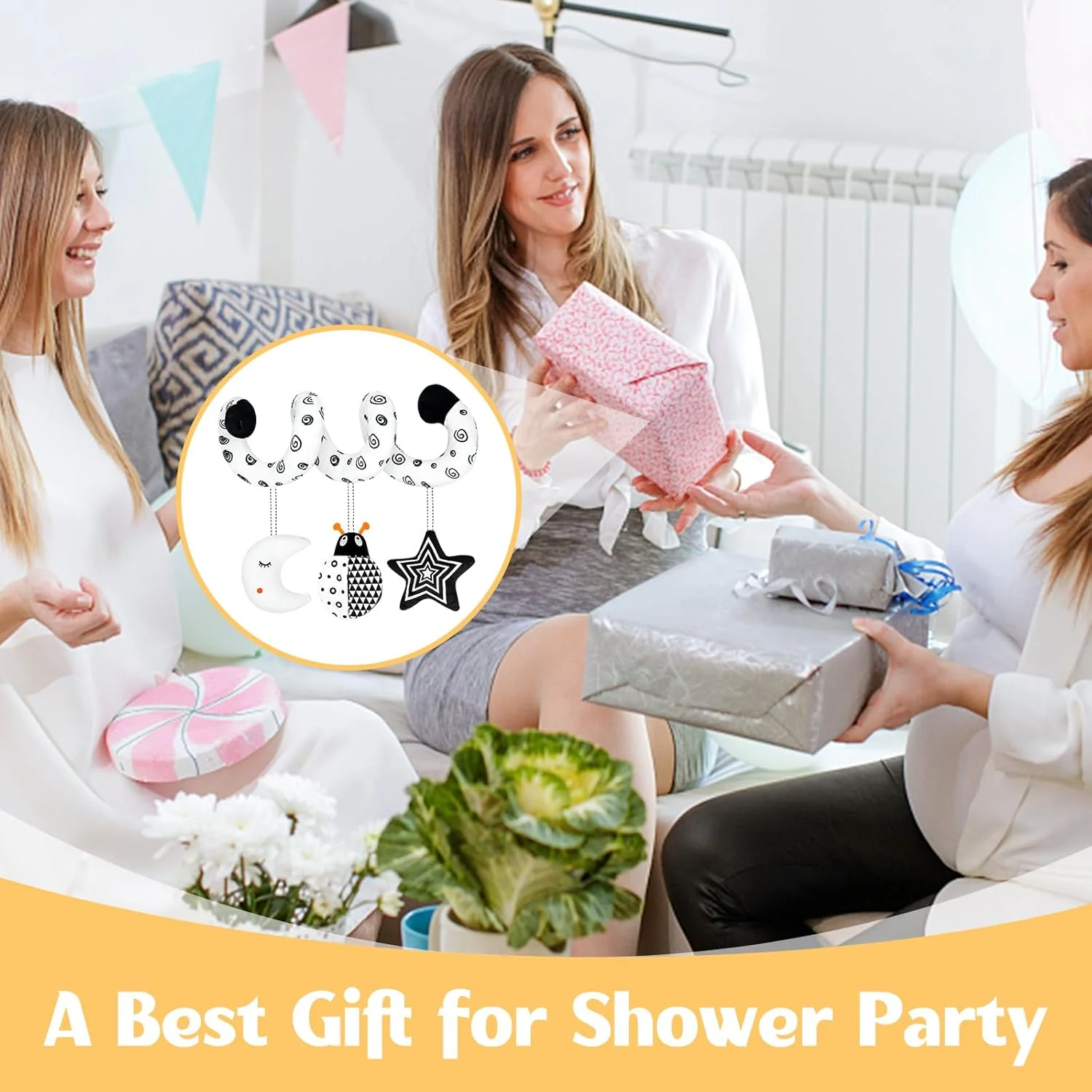 XIXILAND Juguetes para asiento de automóvil Juguetes para bebés de 0 meses de desarrollo, juguetes para cochecito Juguetes para bebés 0-6 meses Juguetes, juguetes para asiento de automóvil para bebés 0