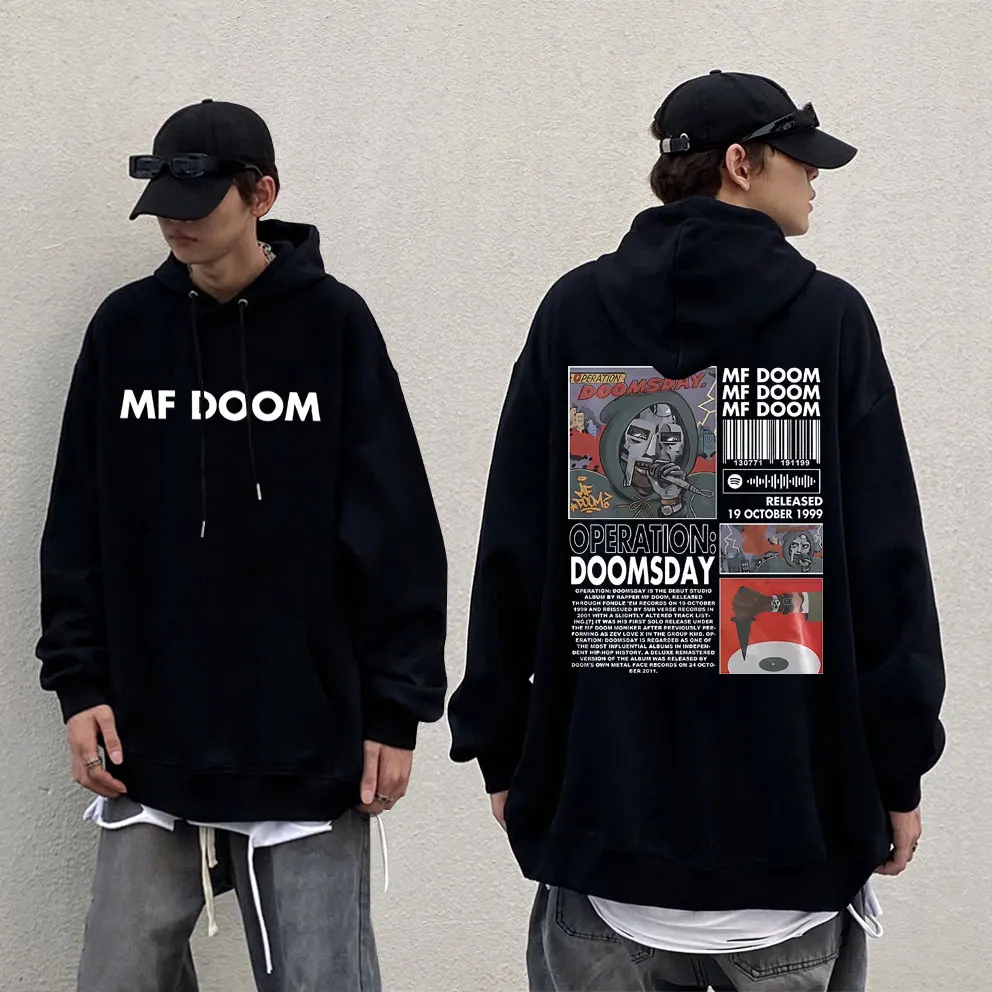 Rapper Mf Doom Graphic Hoodie Autumn Winter Men's Vintage Sweatshirt Unisex Hip Hop Loose Hoodies Tops Men Oversized Streetwear