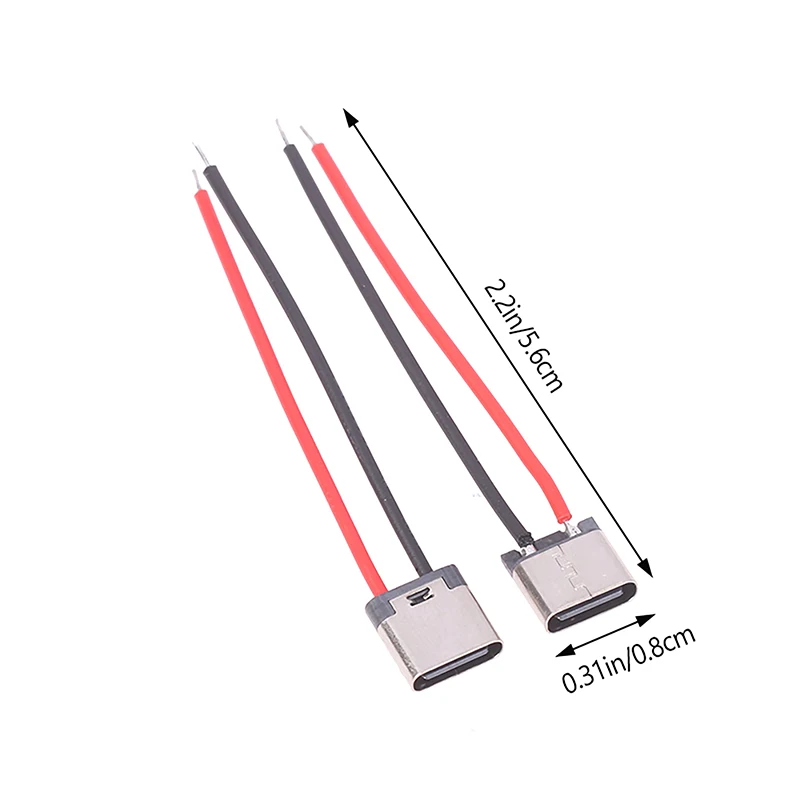 10Pcs USB Type-C 2P Welding Wire Female Connector Cable For Mobile Phone Electric Toothbrush Charging Type-C Female Connector