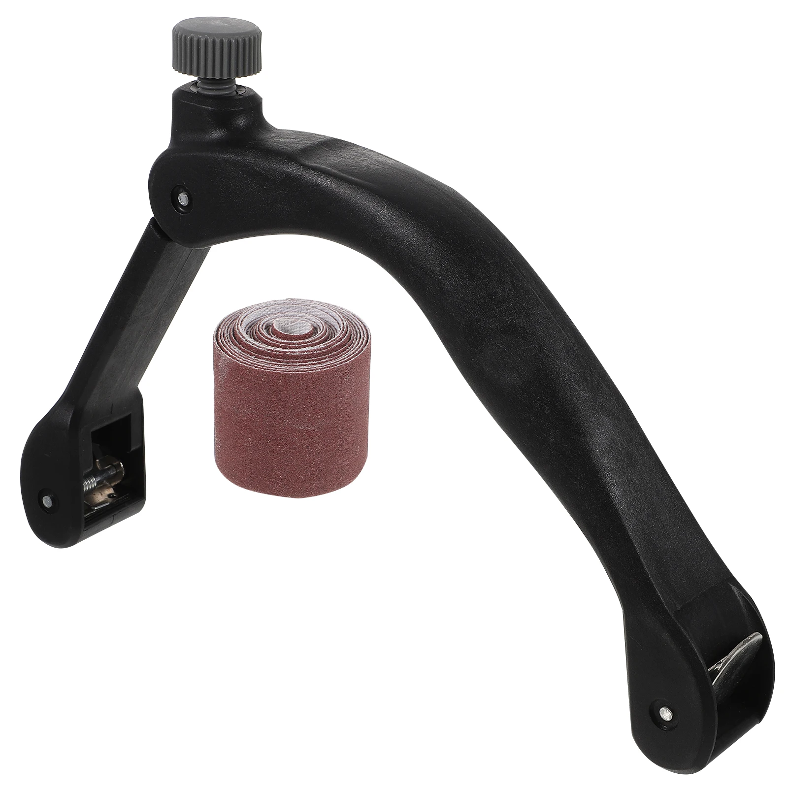 

1 set Abs Bow Shaped Sandpaper Block Hand Sanding Tool Vitrified Fiber Handle Adjustable Spring Slot Grip Automotive Woodworking