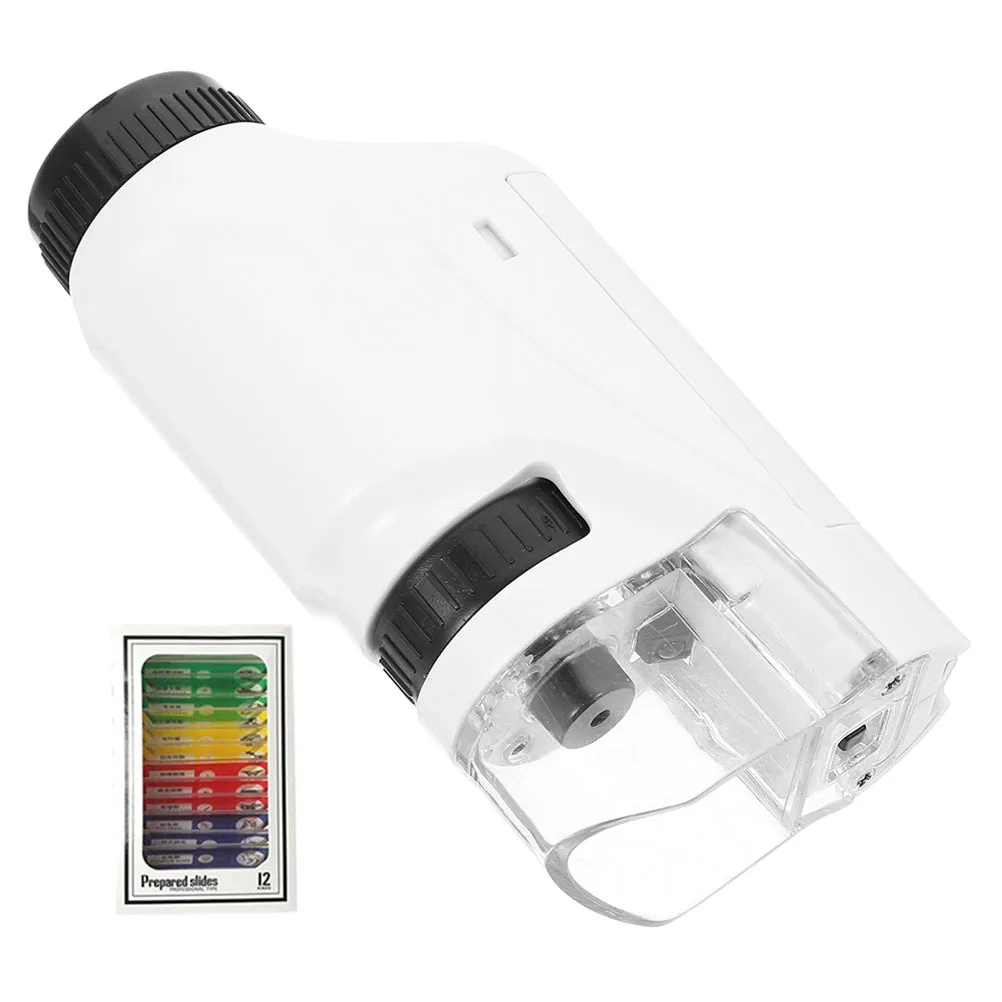 1 conjunto microscópio monocular portátil crianças ciência ferramenta educacional para crianças iniciante lupa biológica exploração ao ar livre