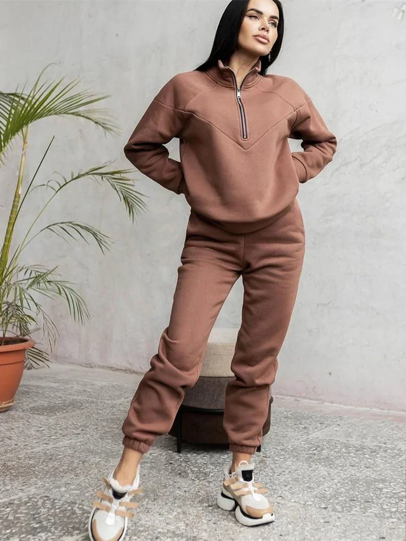 Fashion 2 Piece Sets Women Outfit Autumn Clothes Women 2024 Pullover Sweatshirt Top and Pants Sets Fleece Sweatsuits Woman Sets