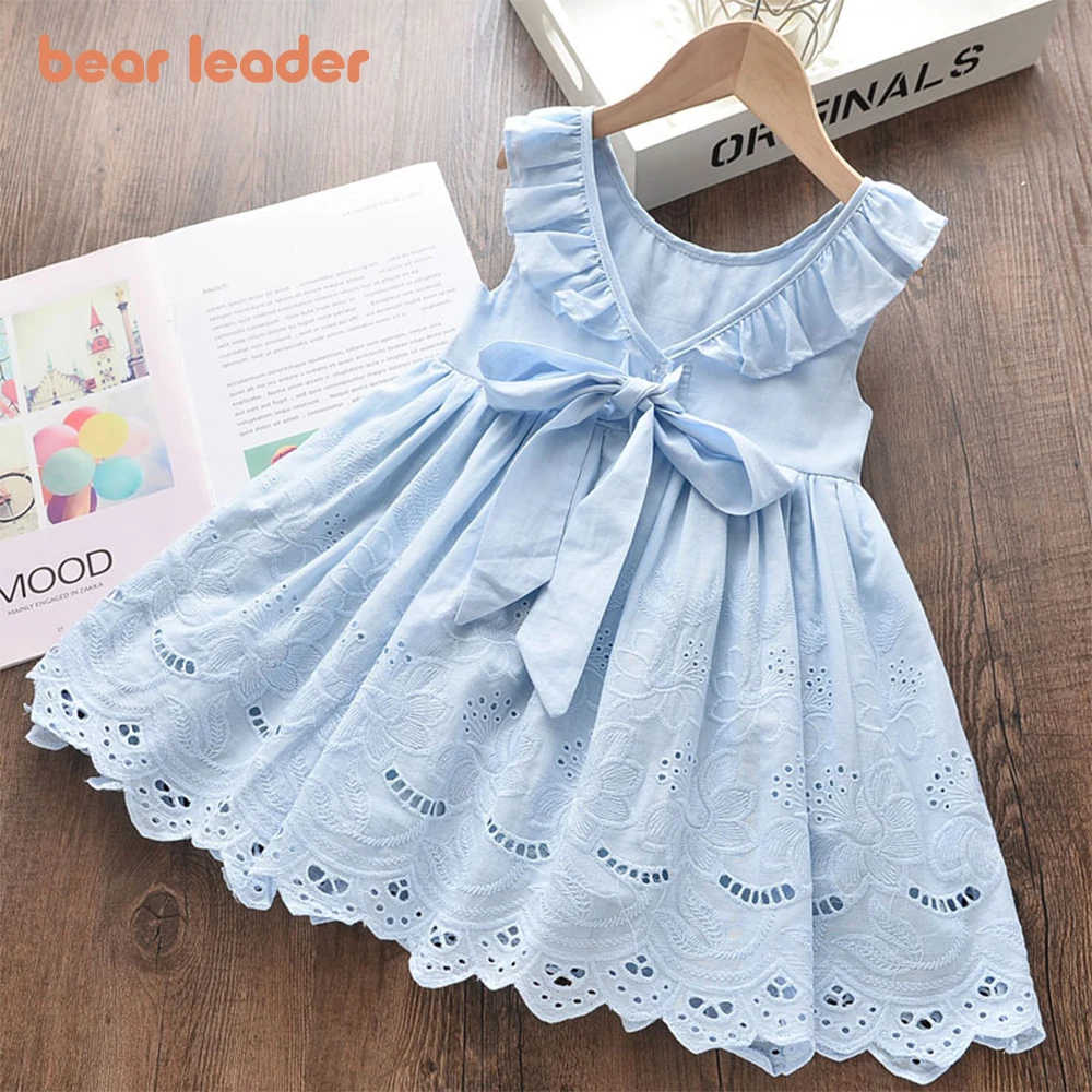 Bear Leader Girls Elegant Dresses 2023 New Summer Kids Party Costumes Girl Floral Princess Outfits Children Vestidos Clothing