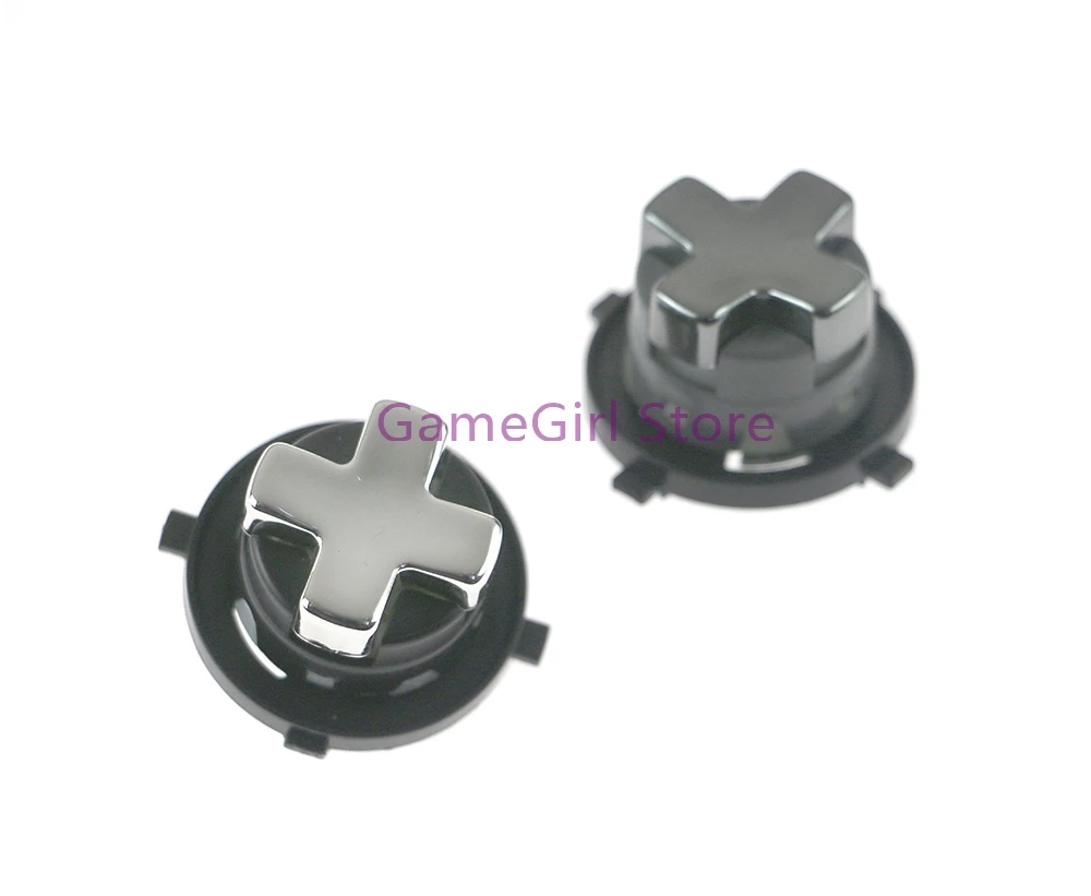 1Pc Voor Xbox360 Draadloze Controller Chroom Zilver Grijs Met Zwarte Basis Transformerende Roterende Dpad D-Pad Kruisknop