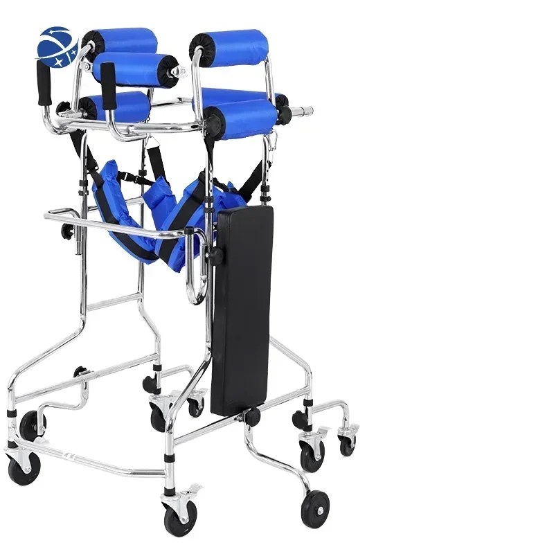 

Rehabilitation Equipment Electric Tilt Stand Up Training Walker Lower Limb Physiotherapy for Elderly Hemiplegia with Handbrake
