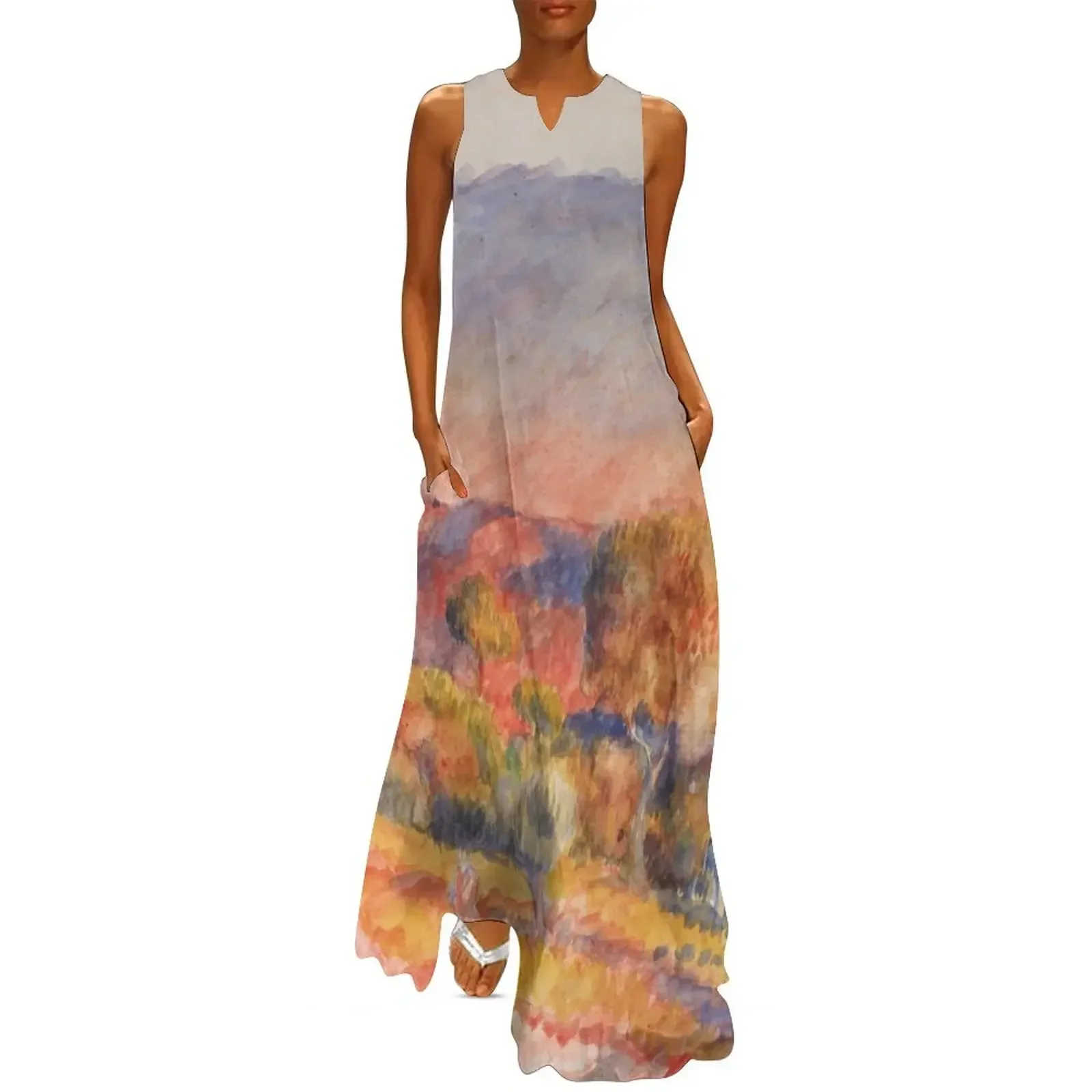 

Landscape 1889 Auguste Renoir French Long Dress women's fashion dresses clothes for women dress summer Dress