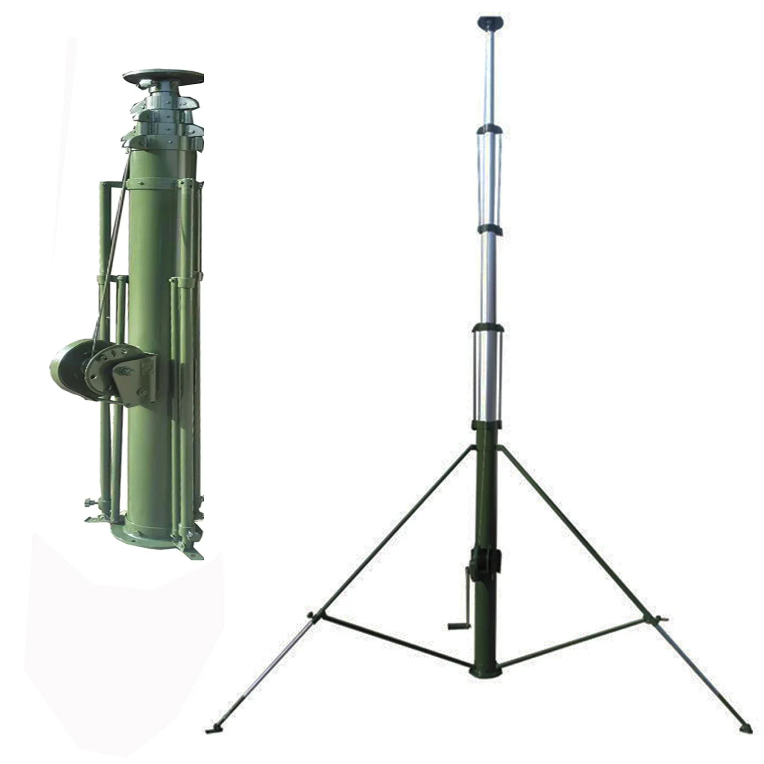 6m telescopic portable manual hand operated light aluminum mast