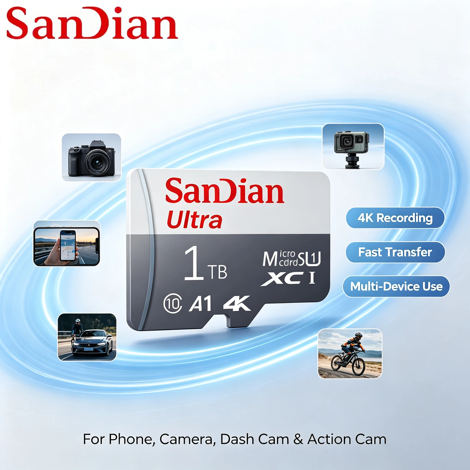بطاقة ذاكرة Micro TF SD عالية السعة، 128 جيجابايت، بطاقة ذاكرة عالية السرعة، 512 جيجابايت، 256 جيجابايت، فئة 10، بطاقات ذاكرة فلاش TF للكاميرا.