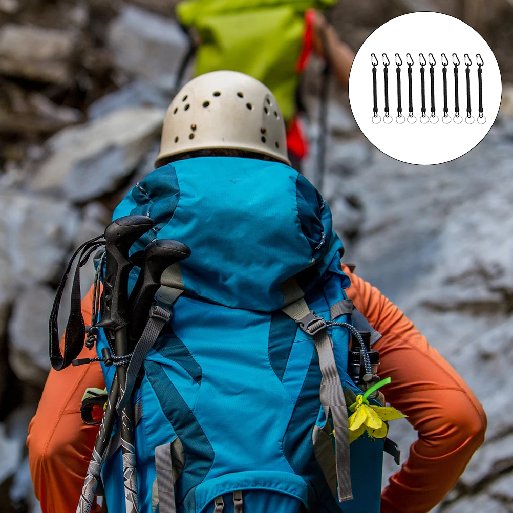 

10pcs TPU Carabiner Spring Rope Retractable Coiled Tether Spiral Fishing Lanyards Twine Stretchy Cord Durable Elastic Outdoor