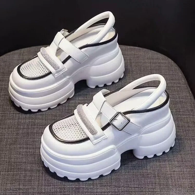 Platform Chunky Heel Goth Sandals for Women Girl Roman Buckle Strap Block Chunky Heel New Summer Open Toe Casual Sandalias Mujer