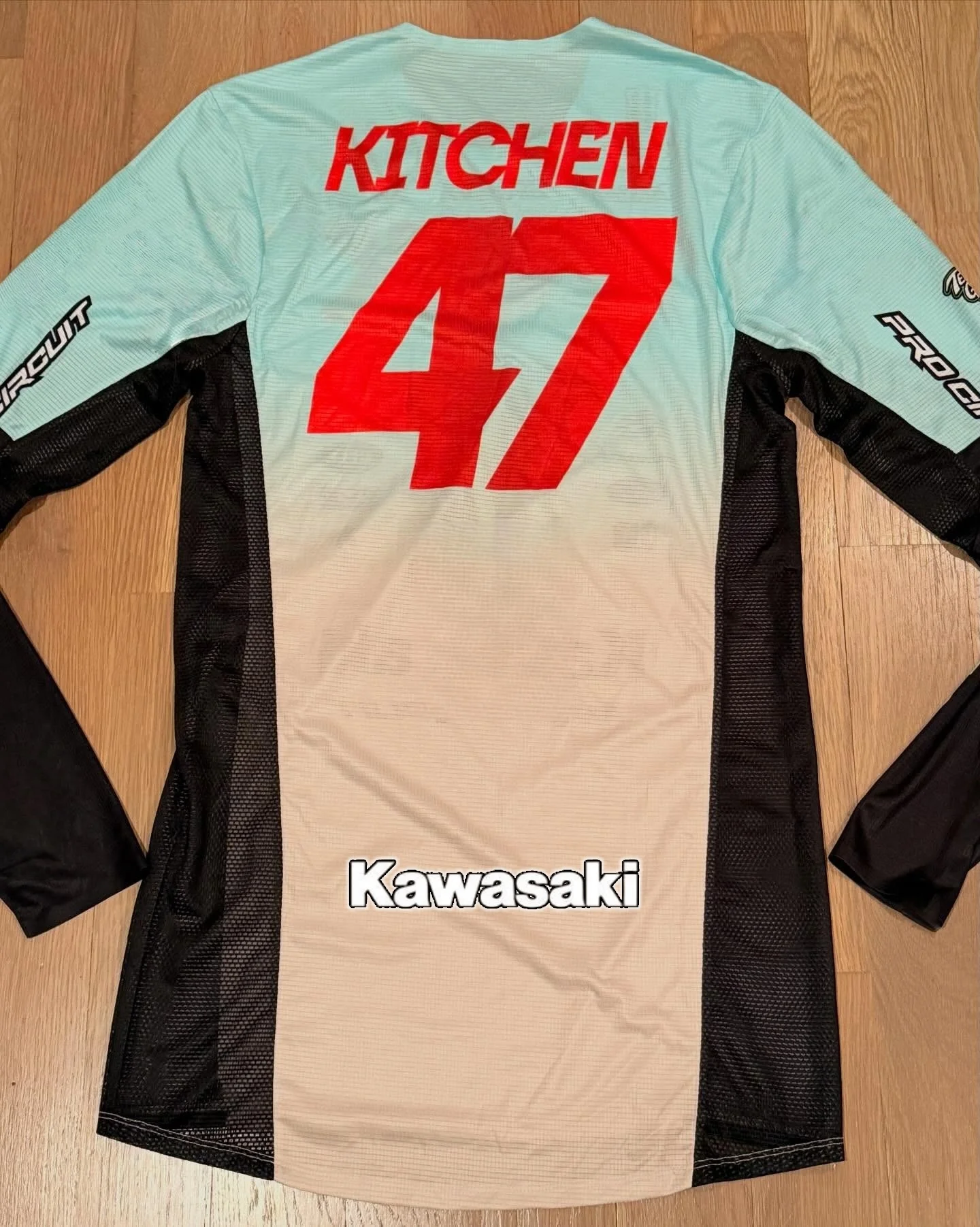 

Kawasaki #47 Kitchen Men's Motocross Jersey Fast Drying Breathable Racing Shirt Comfortable Off-Road Moto Top for Summer Riding