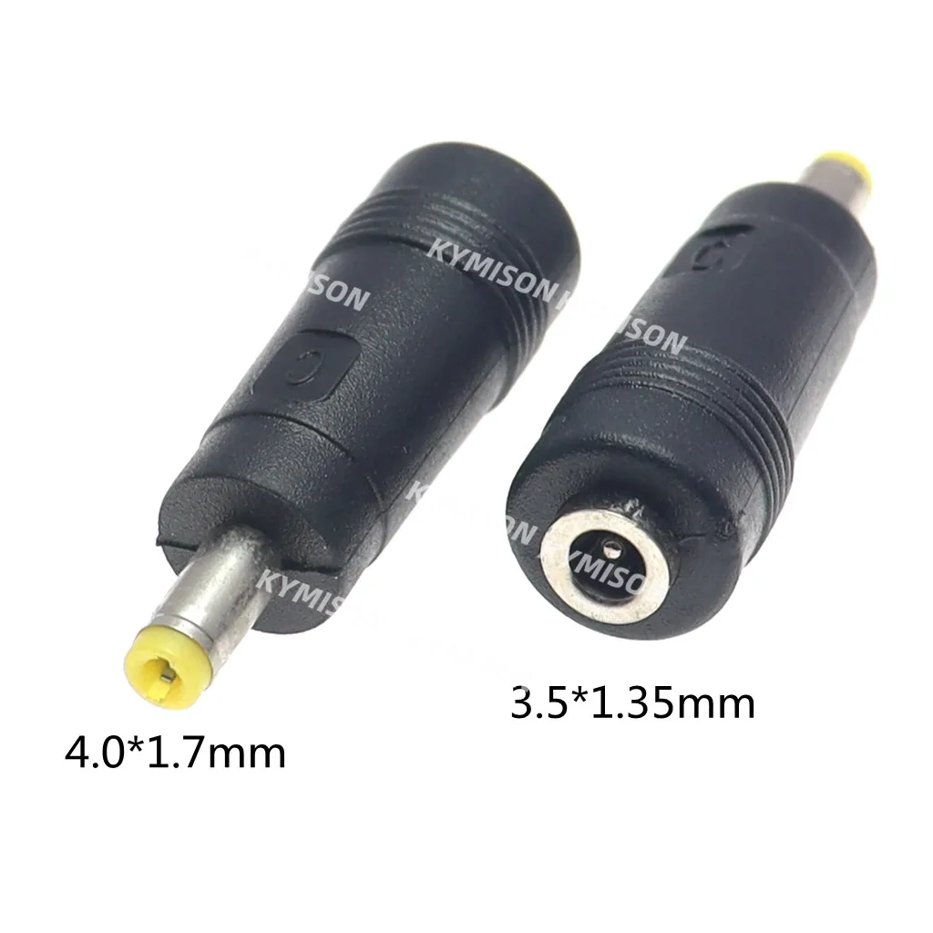 Konverter colokan adaptor daya DC, 2 buah 3.5x1.35mm ke 4.0x1.7mm, pengisi daya Laptop Jack konektor pria ke wanita untuk adaptor Notebook