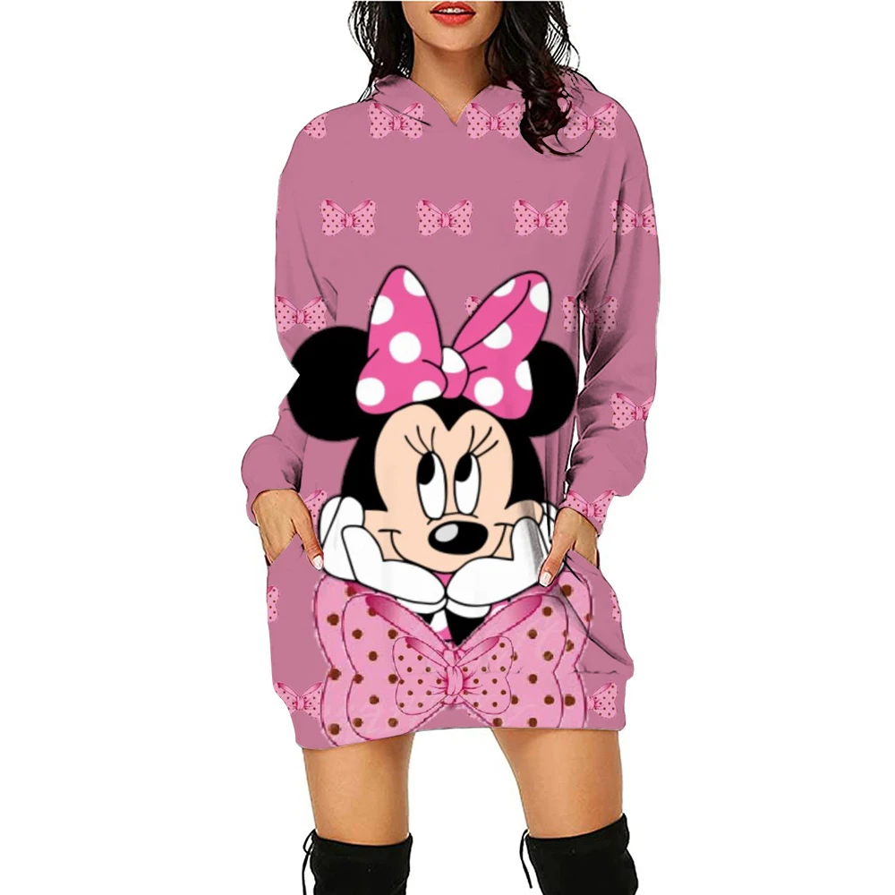 

Sweater Dress Elegant Dresses for Women Hoodie Women's Party 2026 Minnie Mouse Sexy Mickey Long Sleeves Luxury Mini Disney Prom