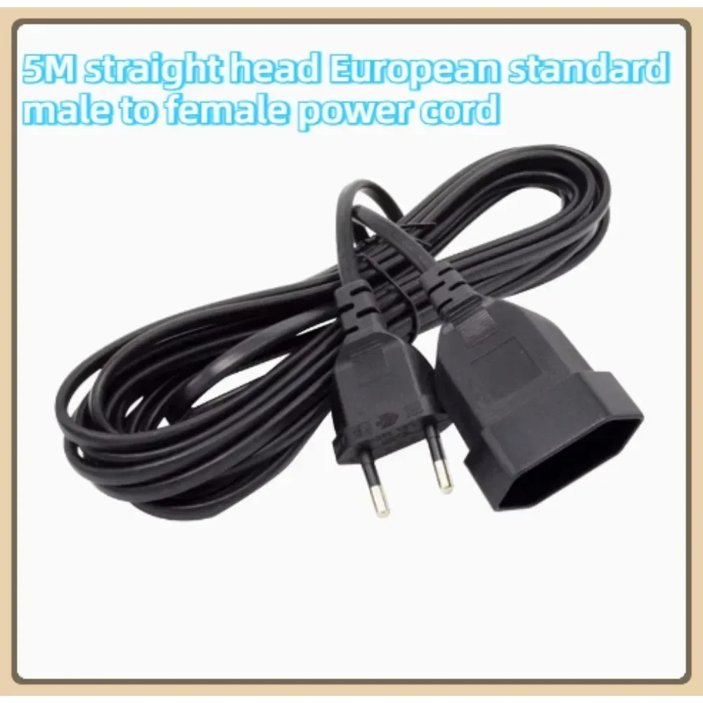 European standard extension cable male and female docking two round two pin power socket extension EU high-power extension cable