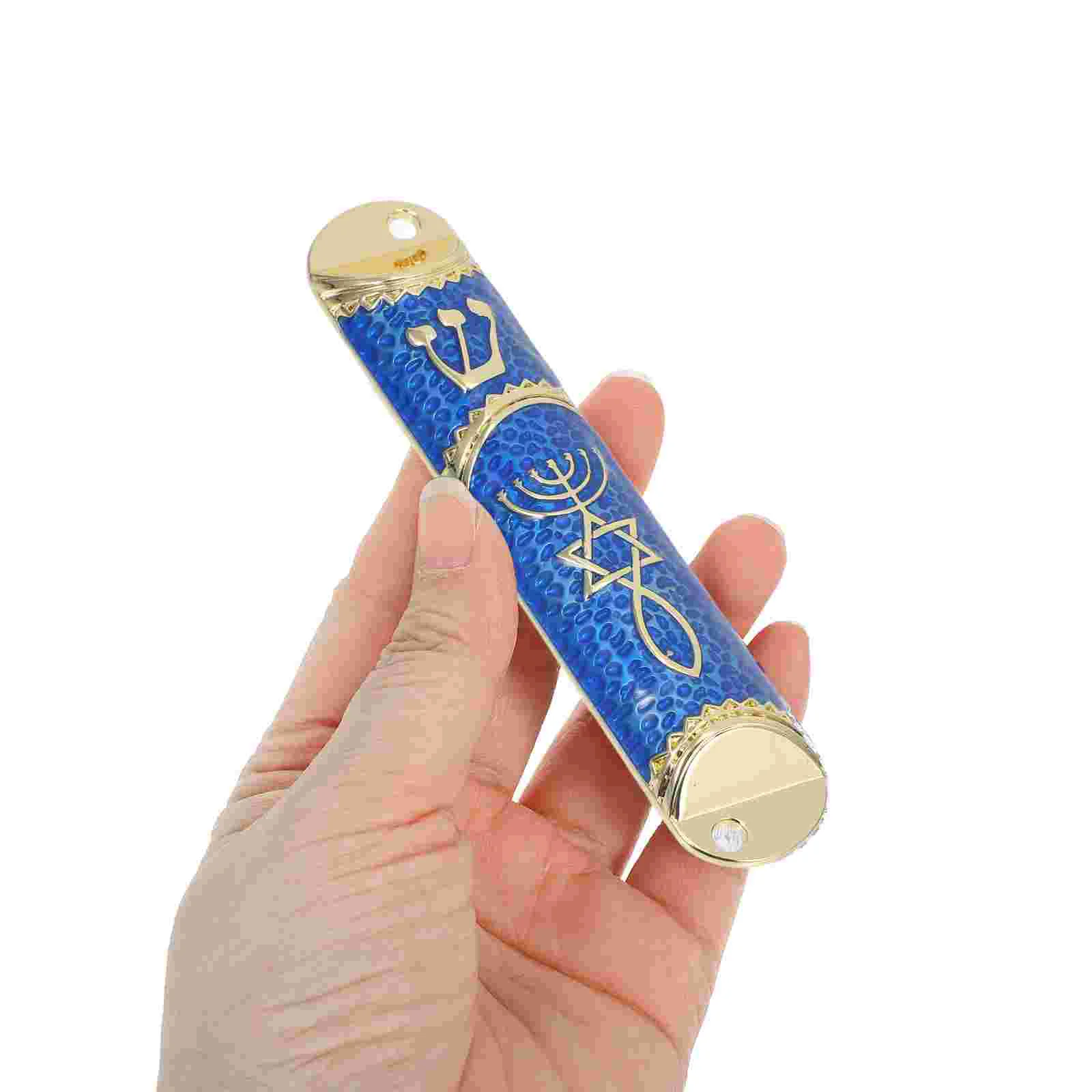 Goal Post Mezuzah on Door Frame Jewish Home Metal Side Reel Classic Religious for with Scroll Paper Zinc Alloy Gifts Office