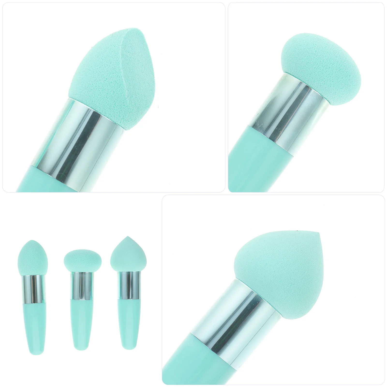 3 Pcs Powder Makeup Little Mushroom Pen Portable Sponges Accessories Supple Applicator Brush Beauty Pens Green Miss