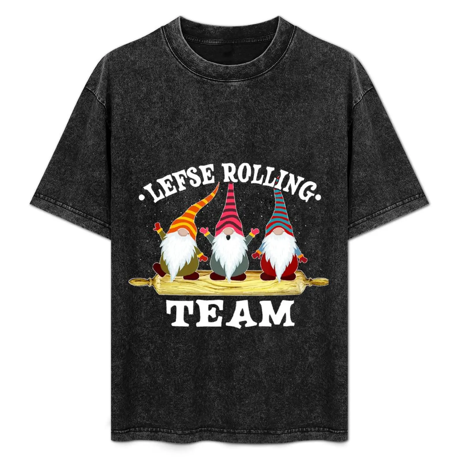 Lefse Rolling Team Nisse Tomte Norway Funny Christmas Gnomes T-Shirt Blouse summer clothes Men's t-shirts