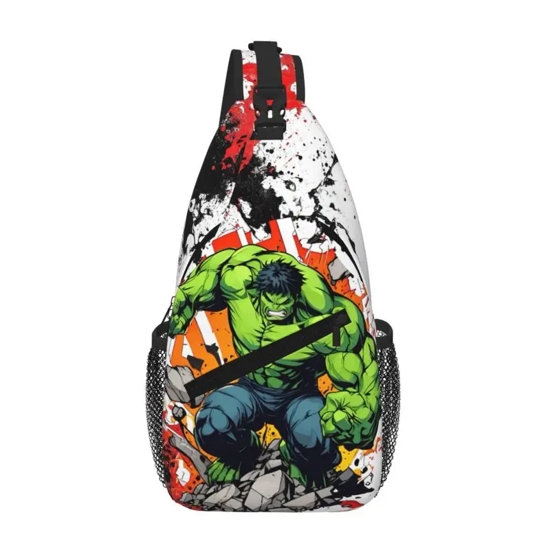 

Custom American Superhero Hulk Sling Bags Men Cool Shoulder Crossbody Chest Backpack Traveling Daypack