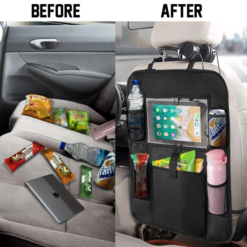 Car Seat Back Organizer Protector Cover para Crianças, Anti-Lama, Auto Seat Cover, Almofada, Anti-Kick Mat, Universal Car Storage Bag