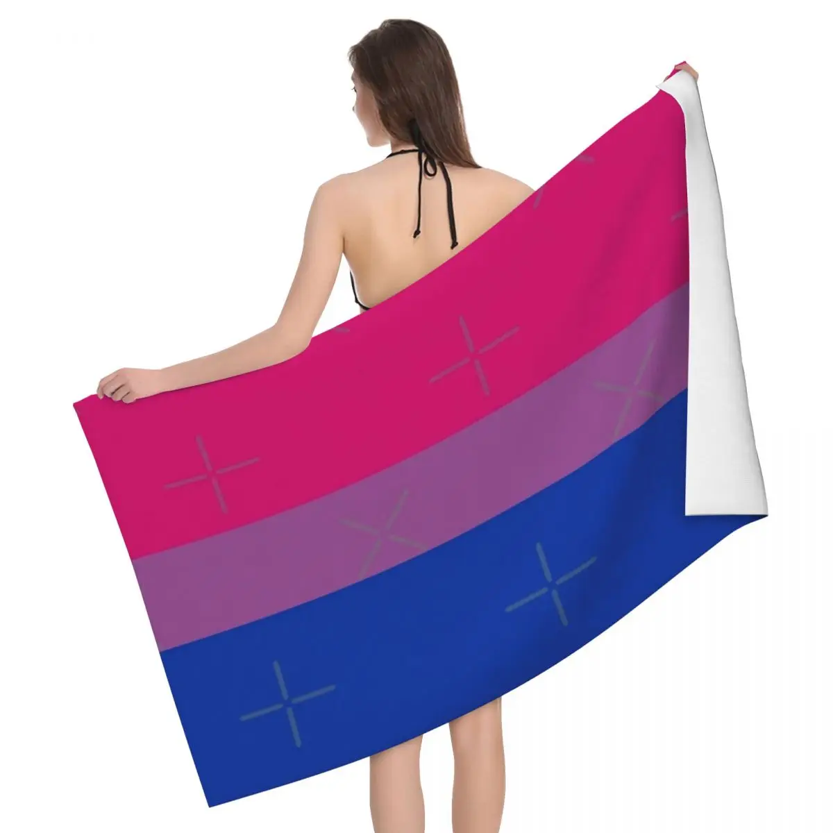 

Bisexual Pride Flag 80x130cm Bath Towel Soft For Outdoor Wedding Gift