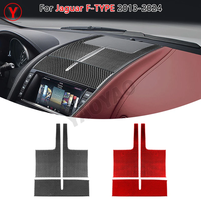 

For Jaguar F-TYPE 2013-2024 Real Carbon Fiber Sticker Center Air Vent Outlet Panel Cover Car Accessories Interior Decorative