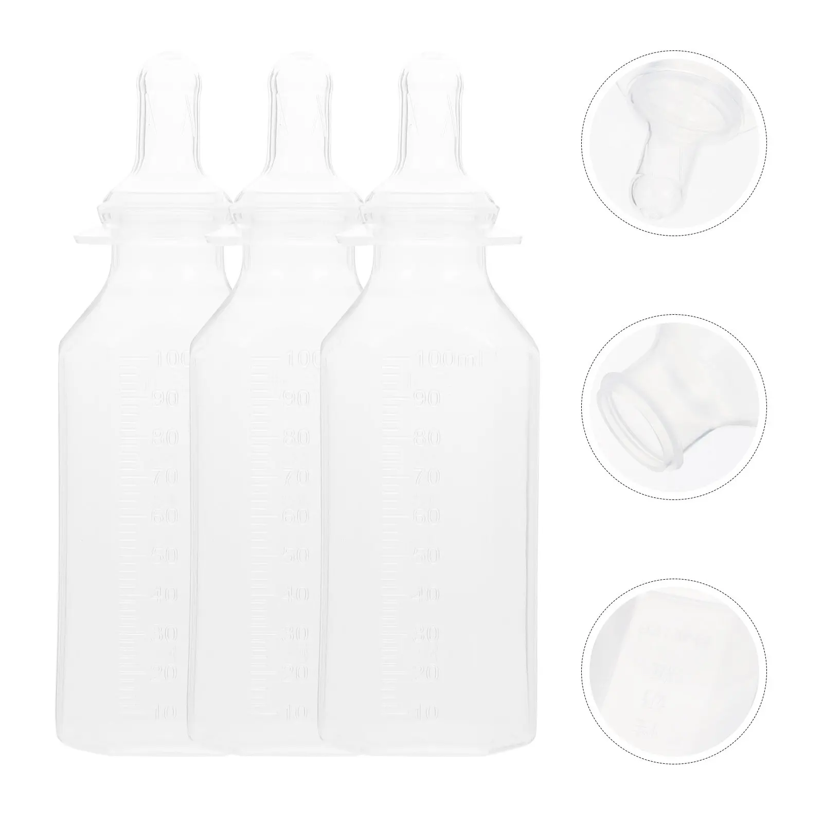 

5Pcs Disposable Baby Milk Bottles Newborn Soft Silicone Teat Clear Scale Portable Nursing Feeding Bottles Disposable Feeders