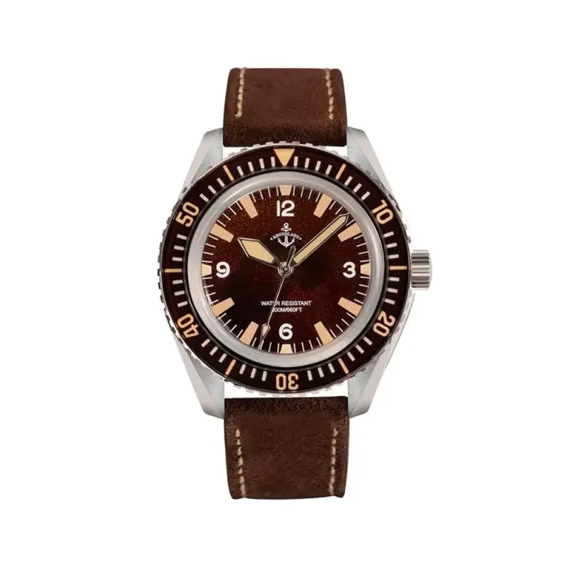 Hruodland F025 Retro Sport Herenhorloge HZ2565 Automatisch Mechanisch RVS Lederen Band Duikhorloge herenhorloge voor mij - afbeelding 2