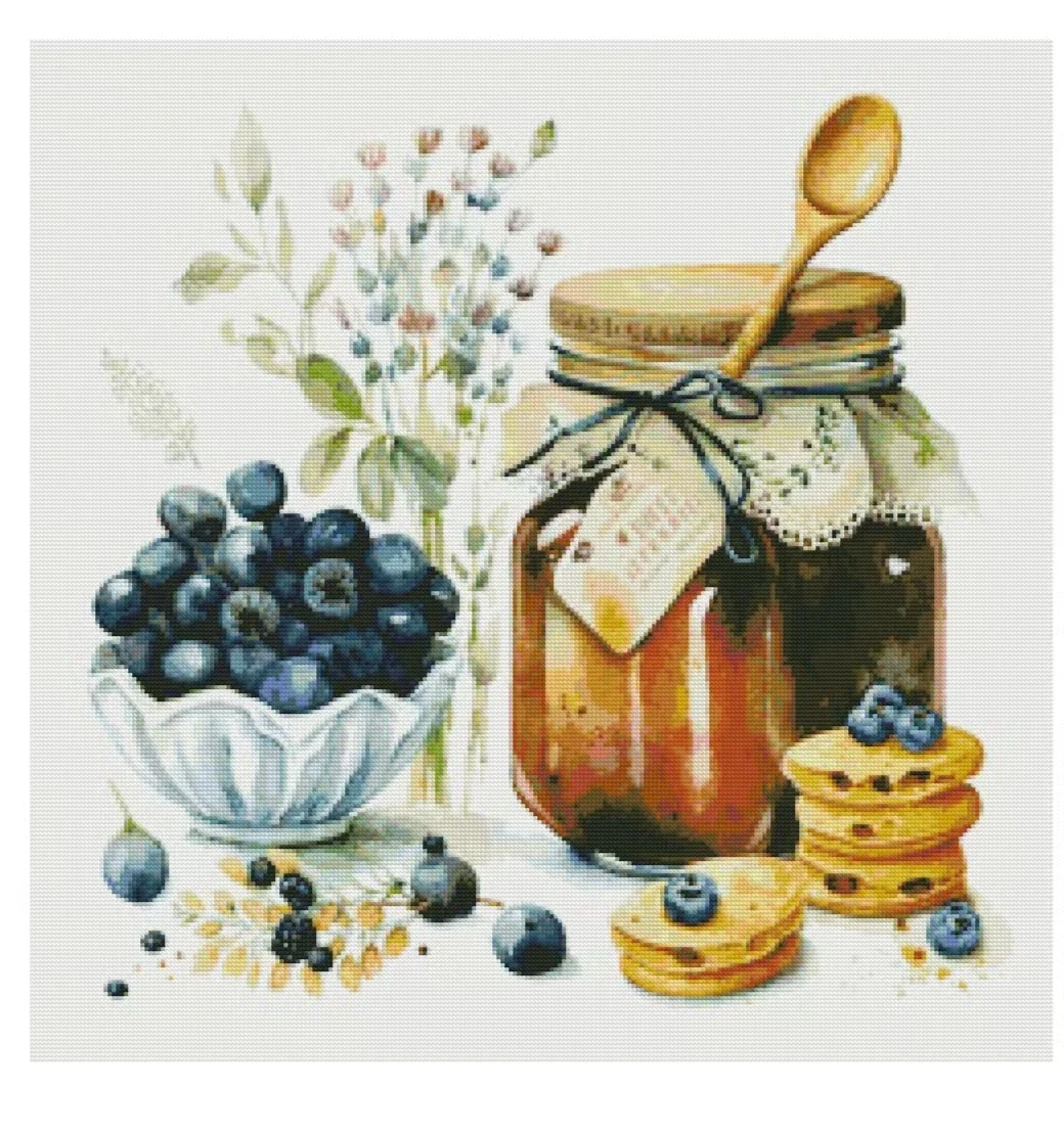 Blueberry and Honey 18CT 14CT Unprinted Top Quality  Cross Stitch Kits Embroidery Art DIY Handmade Needlework Home Decor