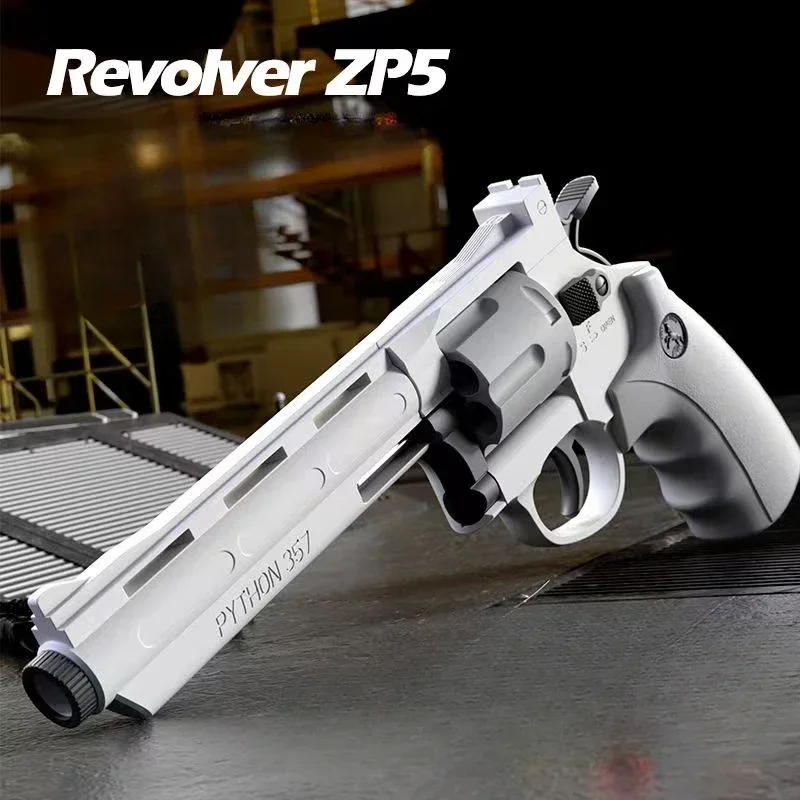 ZP5 357 Revolver Automatic Mechanical Launcher Continuous Fire Gun Soft Dart Bullets Toy Gun CS Outdoor Weapons for Kids