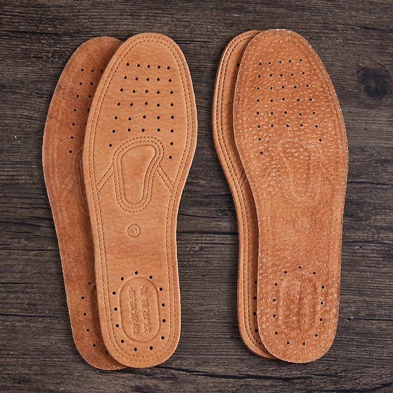 1 Pair Cowhide Insoles For Shoes Men Comfortable Deodorant Casual leather Insole Feet Quality Genuine Leather Flats Shoe Sole