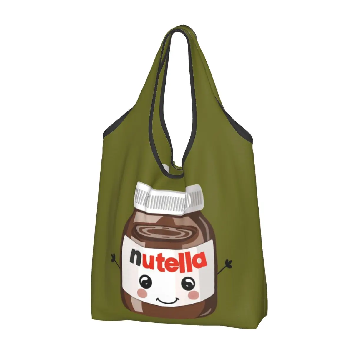 Nutella Cutie Portable Tote Shopping Bags Large Capacity Shopper Bag Groceries Handbag Shoulder Bag