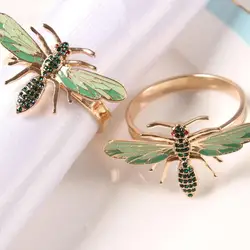 Elegant Napkin Rings 6pcs Honey Bee Dragonfly Napkin Buckle Pastoral Style Table Tissue Holders Table Decoration Tissue Rings