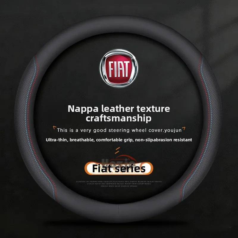 

Leather Car Steering Wheel Cover for Fiat 500 Panda Grande Punto Bravo Ducato Tipo Stilo Scudo Accessories