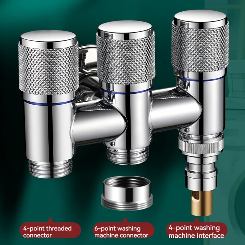 One Into Three Out of The Bathroom Balcony Kitchen Stainless Steel Inlet Valve Fittings Valve Toilet Fittings Bathroom Fittings