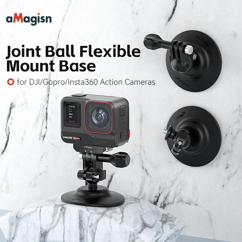 

aMagisn Adjustable Flexible Mount Base for Insta360/DJI/GoPro 1 inch ball Adhesive Base Washable and Reusable for Action Camera