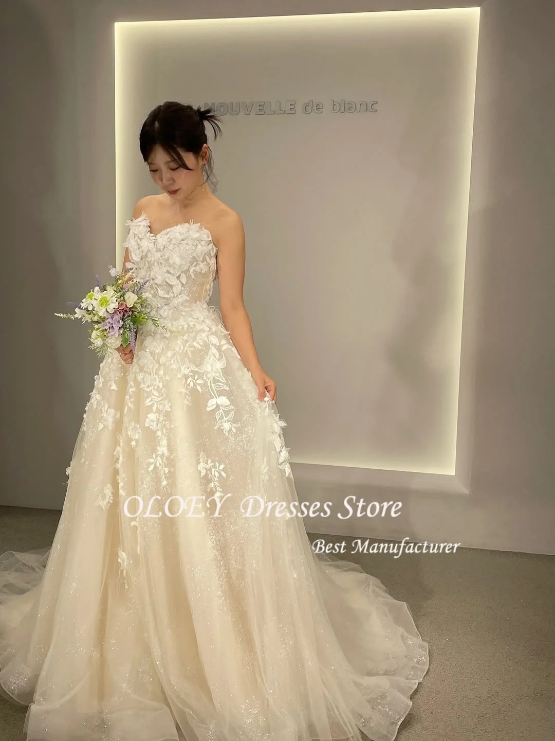 فساتين الحفلات المسائية الوردية المكشكشة من OLOEY مشد حورية البحر الكورية لحفلات الزفاف للنساء فساتين حفلات مخصصة