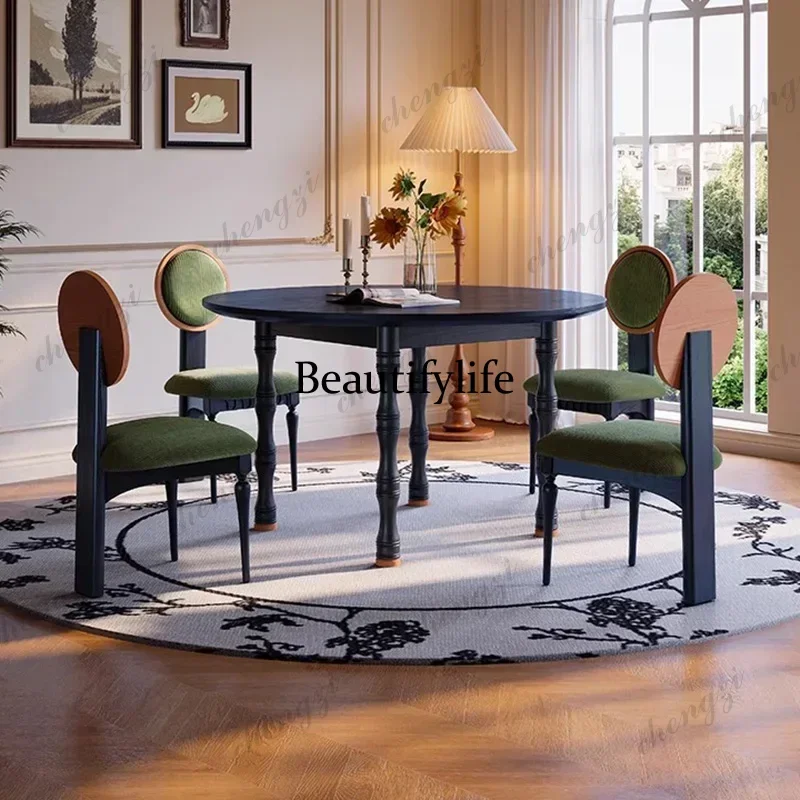 K153 Round Kitchen Dining Table Restaurant Coffee Wood Side Dining Table Chairs Small Hallway Space Saving Muebles Home Furnitur