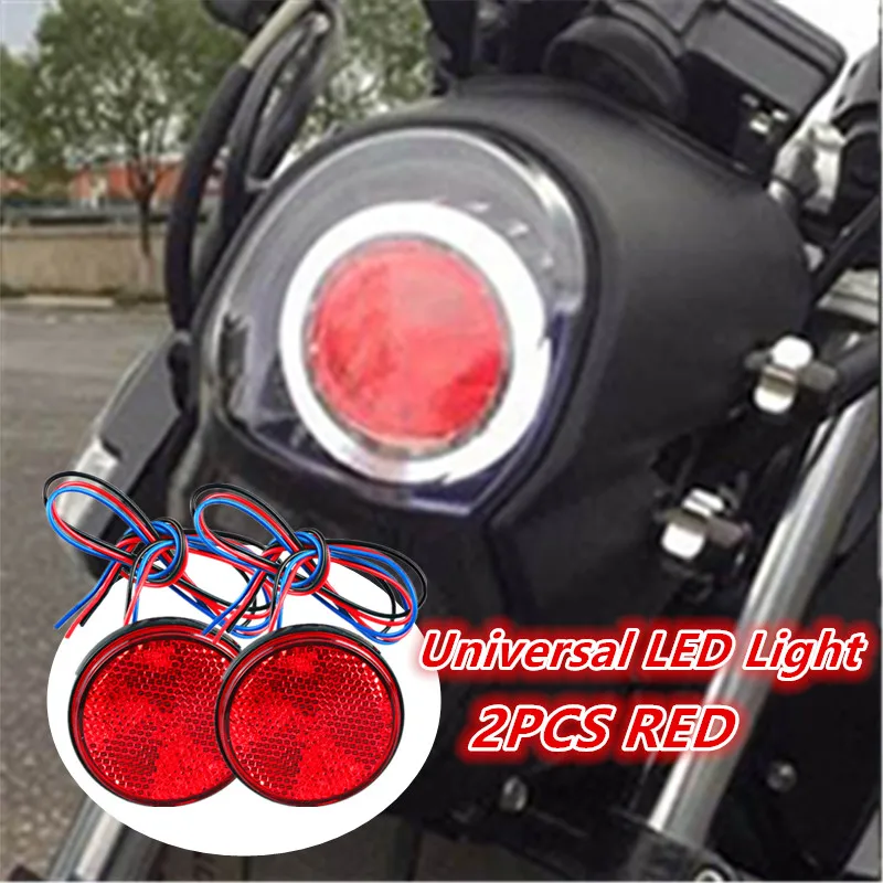 Universal 2PCS Motorcycle Led Reflector Rear Taillight signal lamp Brake Light Side Marker Light Trailer Truck Yellow White Red