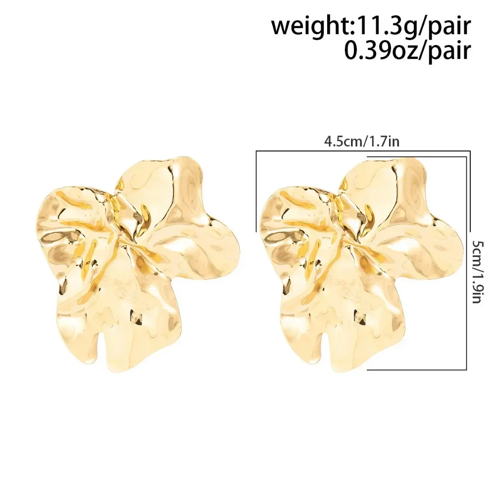 Vintage Irregular Geometric Earrings Metal Stud Earrings for Women Trend 2025 Gold Piercing Earring Jewelry Серьги Женские image 6
