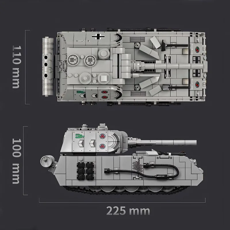 مكعبات بناء الجسيمات الصغيرة لخزان الماوس للأطفال، لعبة تجميع الألغاز هدية نموذج مركبة مدرعة ثقيلة