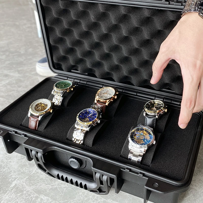 10/15/24 Grid ABS Waterproof Watch Storage Box Shockproof Safety Watch Box Watch Storage Safety Box Tool Box