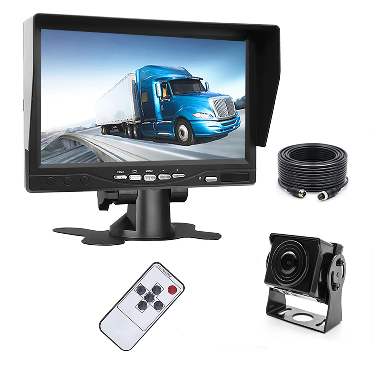 7 Inch Truck Monitor HD Truck Backup Camera Vehicle Reverse Monitor Aviation Head Rearview Backup Reverse